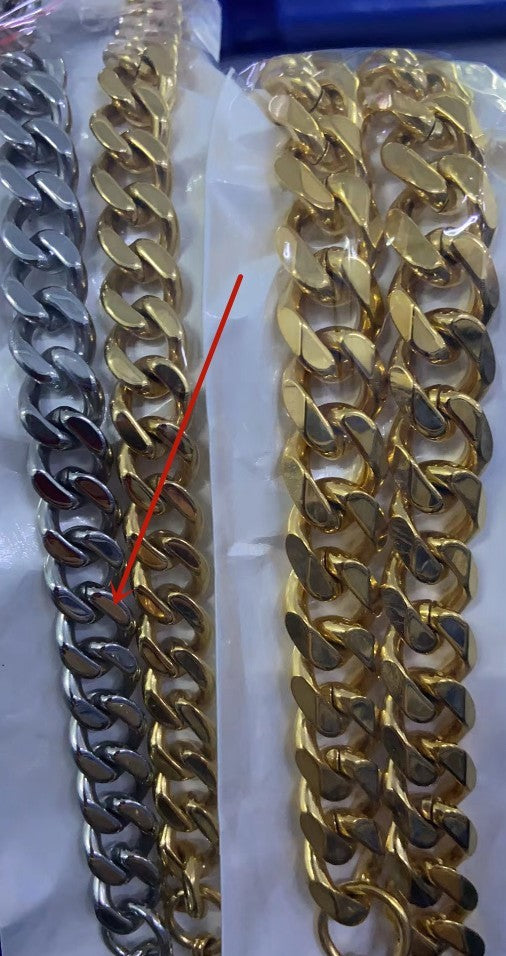 European And American Style Cuban Link Chain Women's Twin Gold Necklace